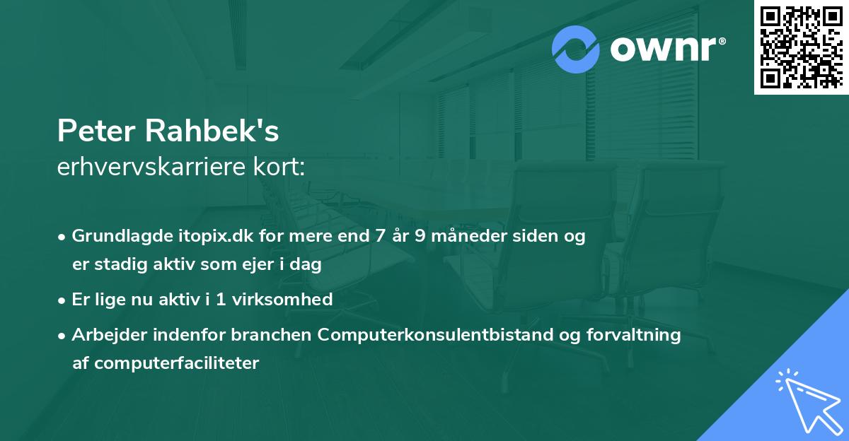 Peter Rahbek's erhvervskarriere kort