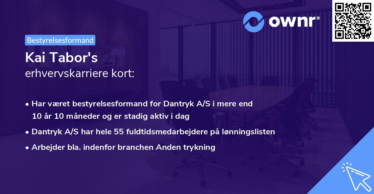 Kai Tabor's erhvervskarriere kort