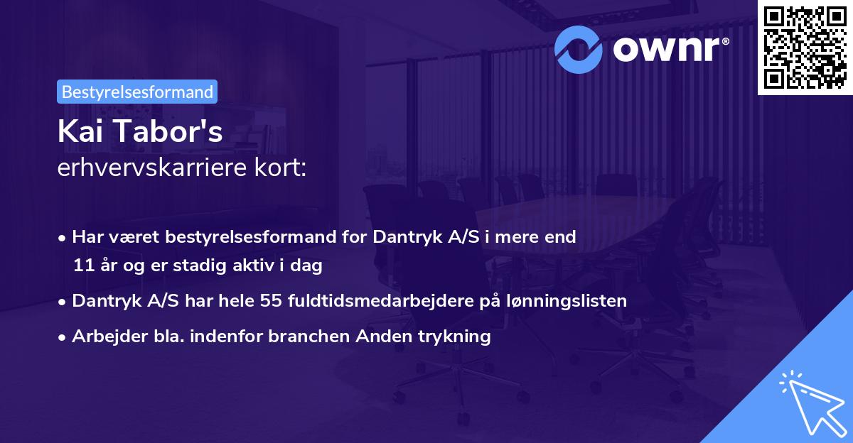 Kai Tabor's erhvervskarriere kort