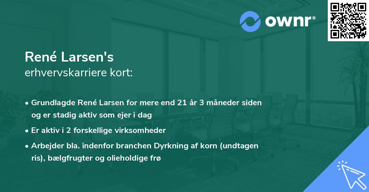 René Larsen's erhvervskarriere kort