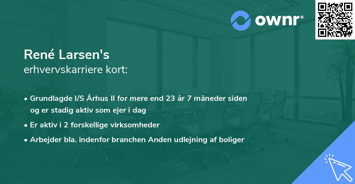 René Larsen's erhvervskarriere kort