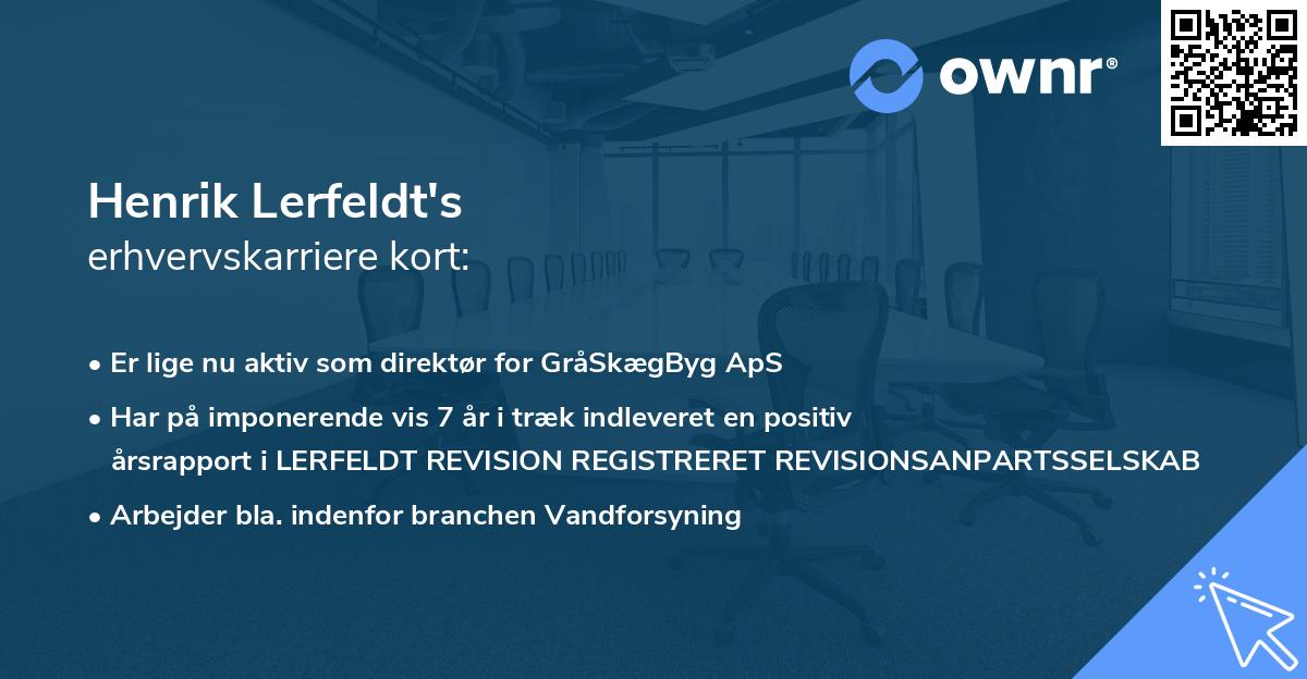 Henrik Lerfeldt's erhvervskarriere kort