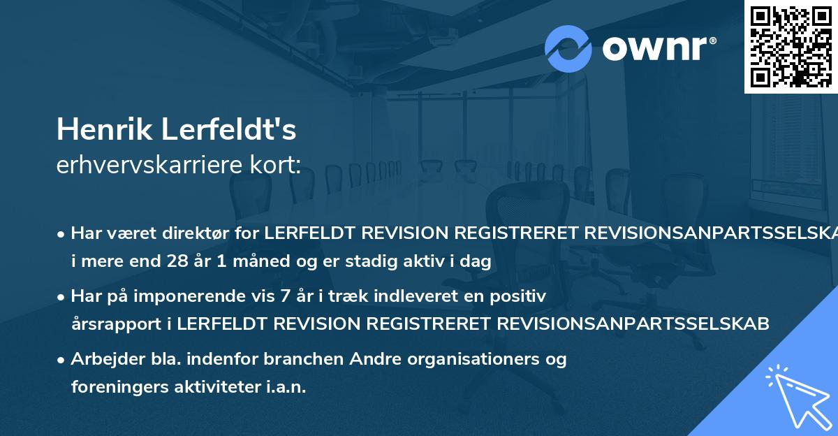 Henrik Lerfeldt's erhvervskarriere kort