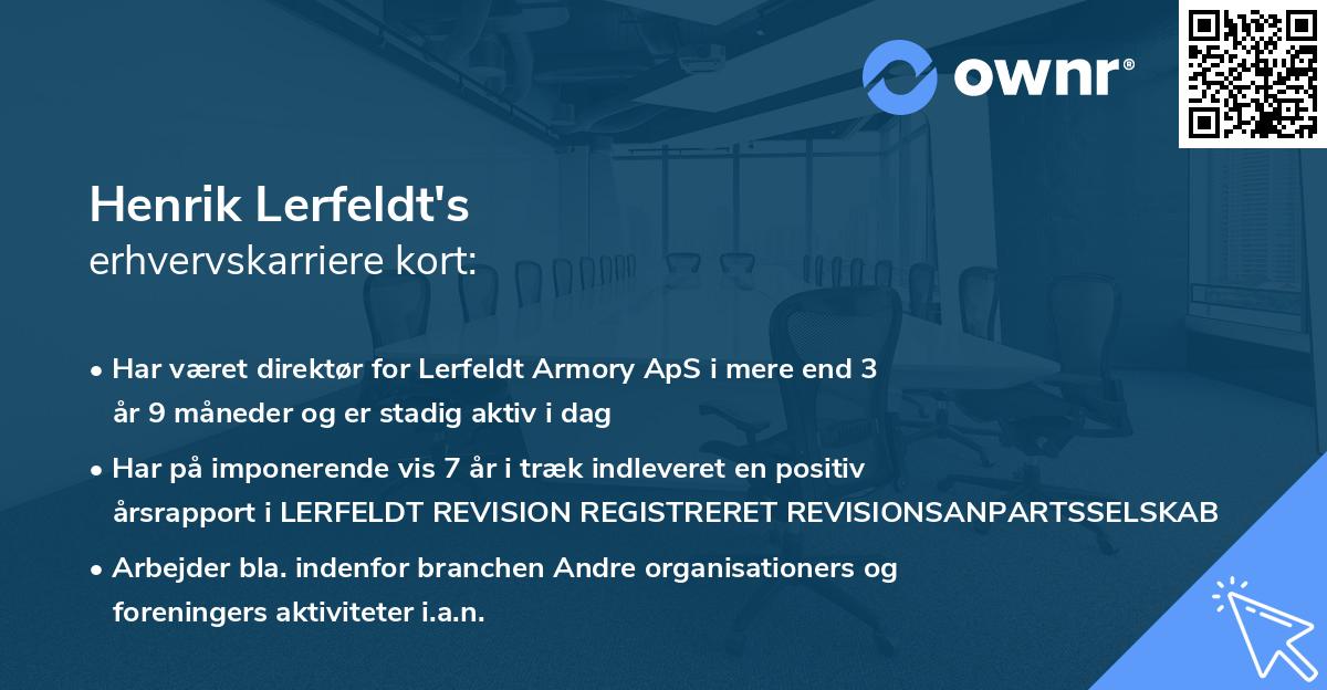 Henrik Lerfeldt's erhvervskarriere kort