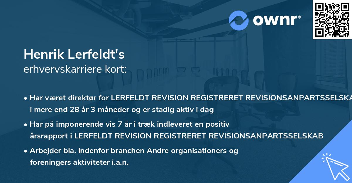 Henrik Lerfeldt's erhvervskarriere kort