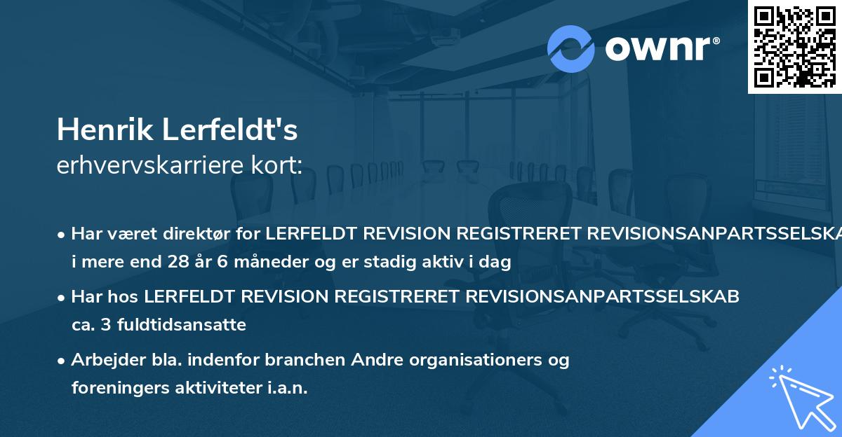 Henrik Lerfeldt's erhvervskarriere kort