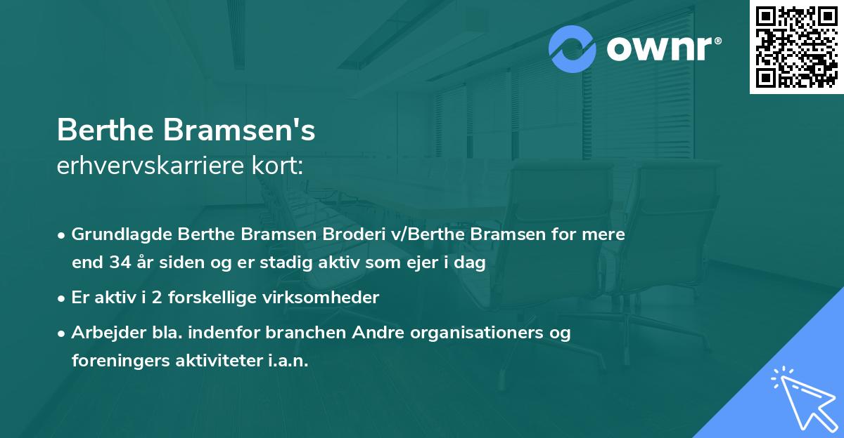 Berthe Bramsen's erhvervskarriere kort