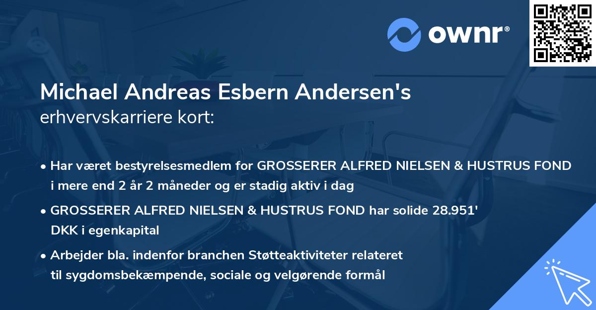 Michael Andreas Esbern Andersen's erhvervskarriere kort