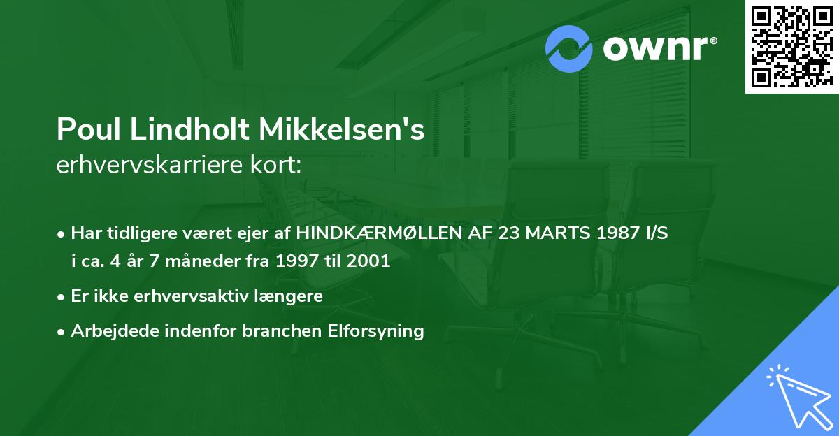 Poul Lindholt Mikkelsen's erhvervskarriere kort