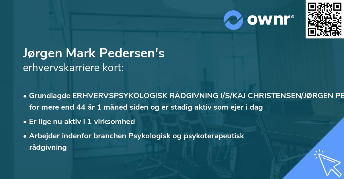 Jørgen Mark Pedersen's erhvervskarriere kort