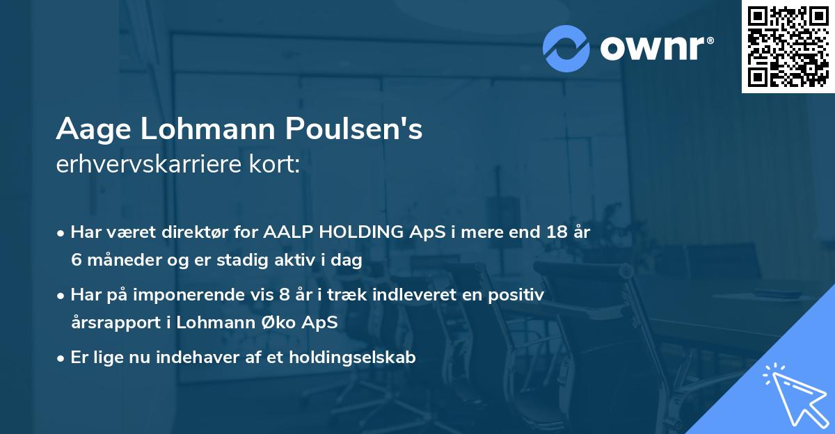 Aage Lohmann Poulsen's erhvervskarriere kort