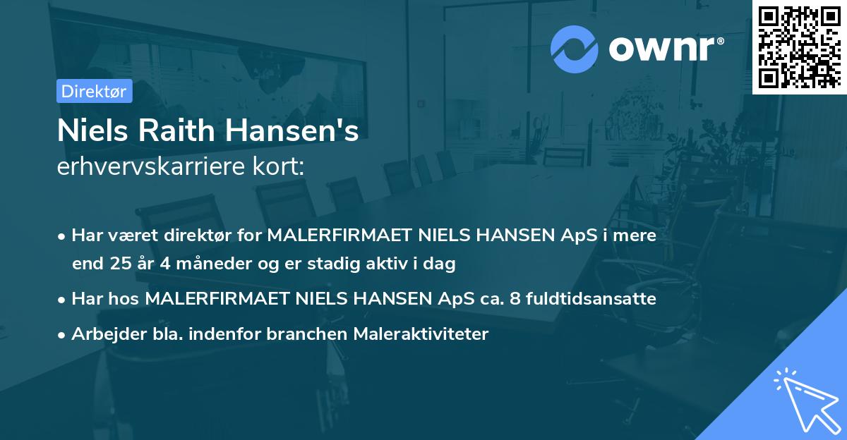 Niels Raith Hansen's erhvervskarriere kort