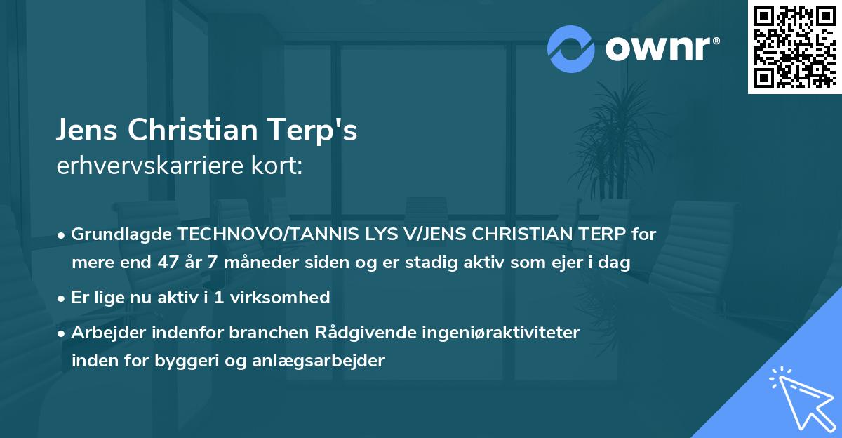 Jens Christian Terp's erhvervskarriere kort