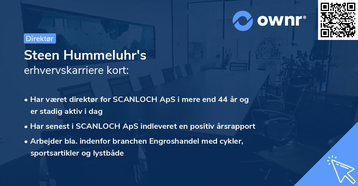 Steen Hummeluhr's erhvervskarriere kort