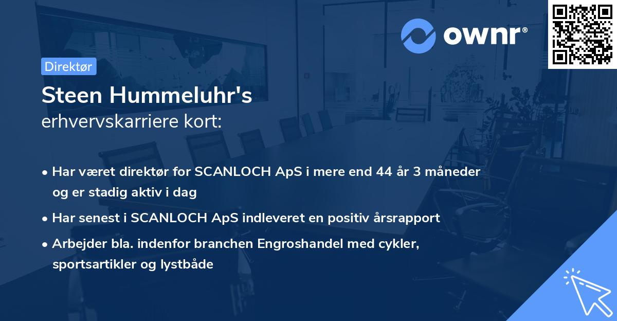 Steen Hummeluhr's erhvervskarriere kort