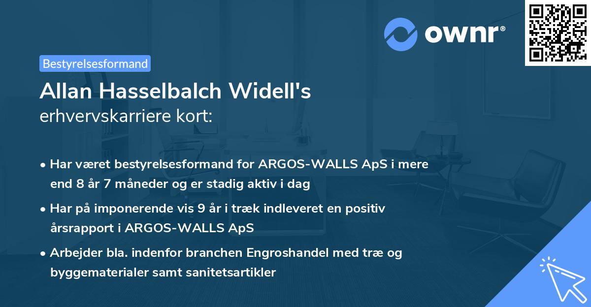 Allan Hasselbalch Widell's erhvervskarriere kort