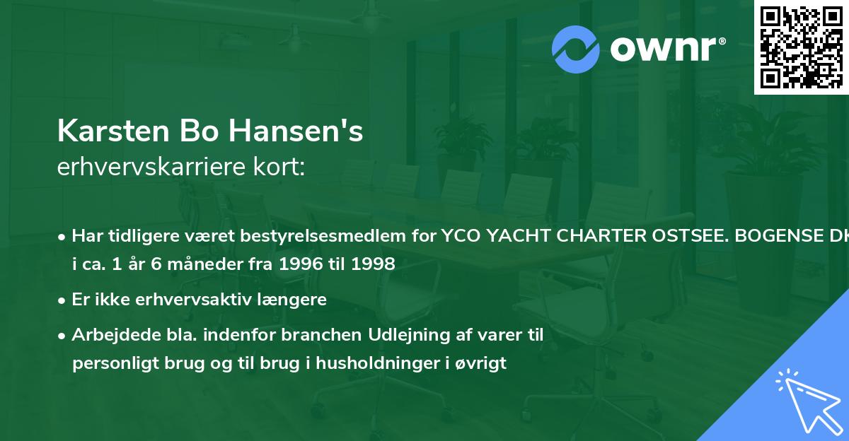 Karsten Bo Hansen's erhvervskarriere kort