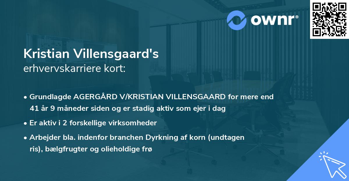 Kristian Villensgaard's erhvervskarriere kort