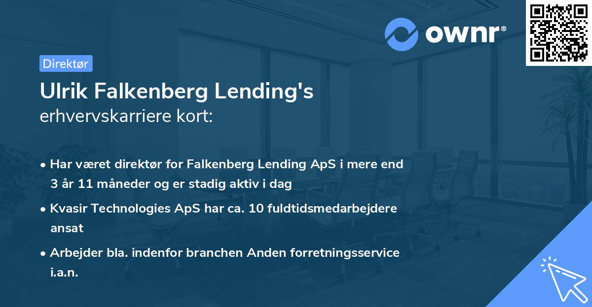 Ulrik Falkenberg Lending's erhvervskarriere kort