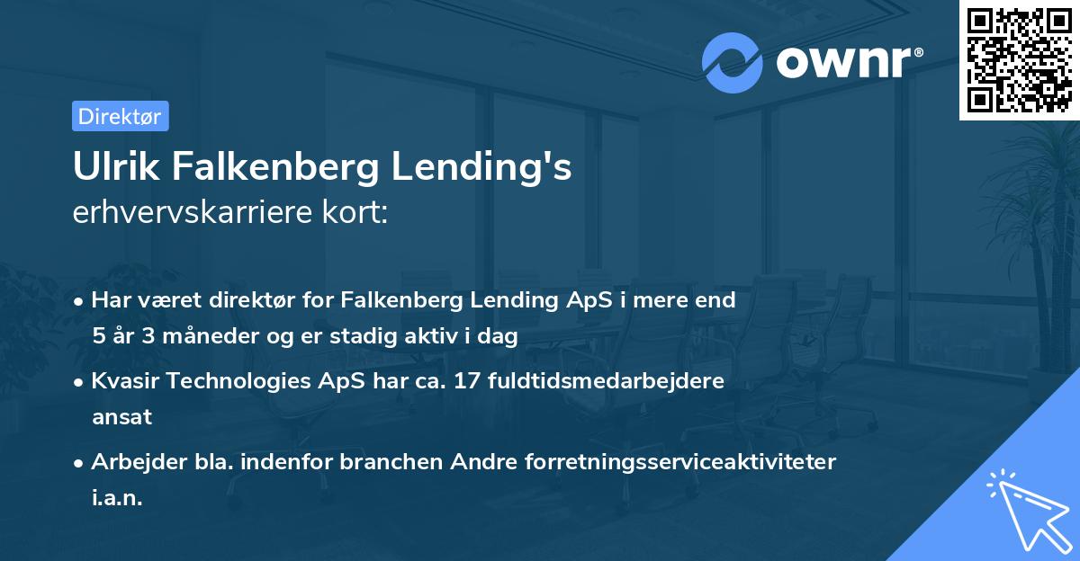 Ulrik Falkenberg Lending's erhvervskarriere kort