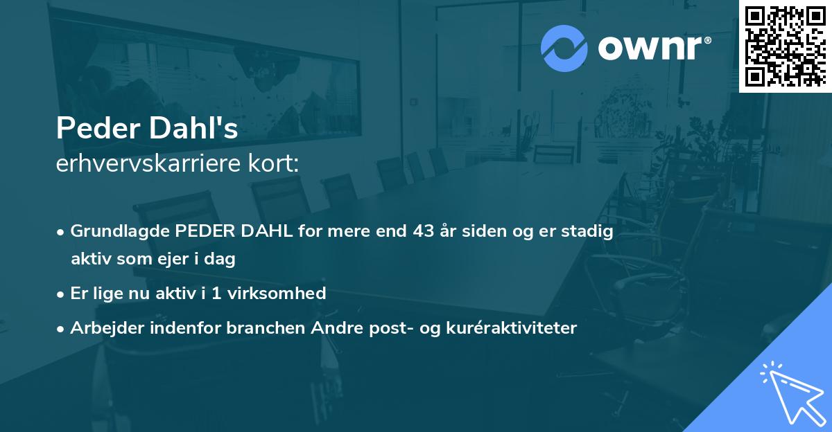 Peder Dahl's erhvervskarriere kort