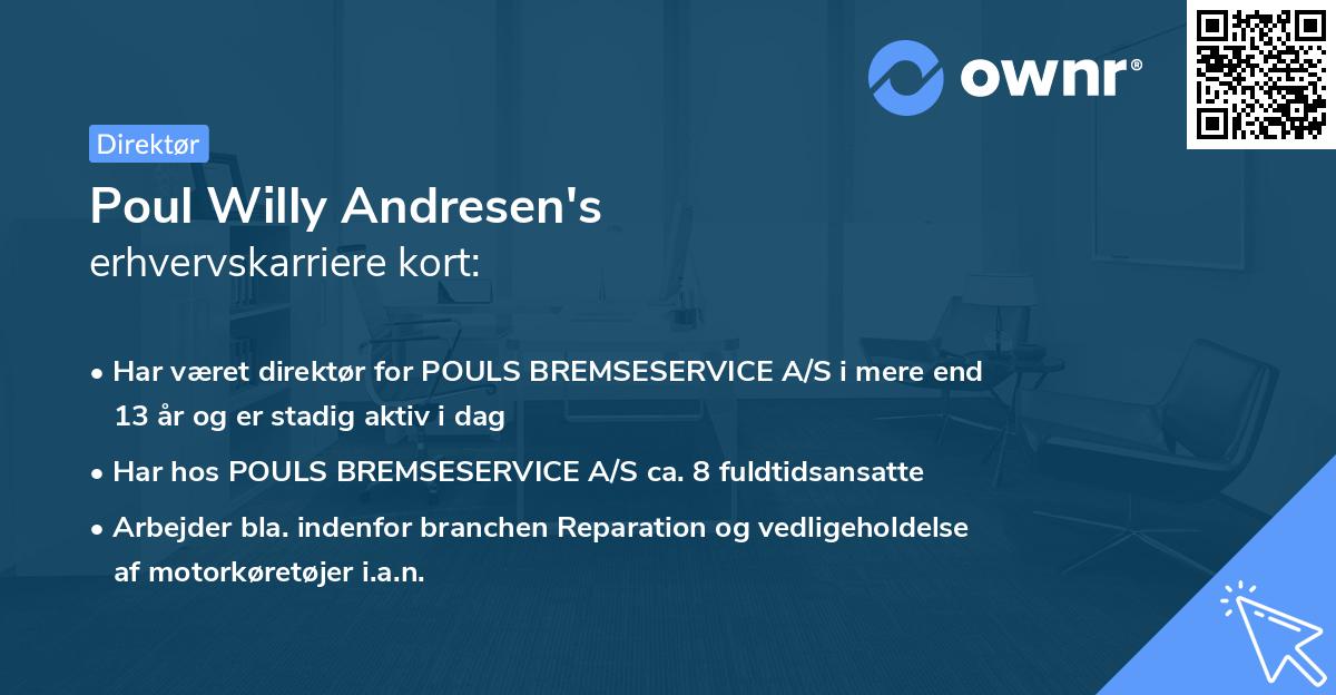 Poul Willy Andresen's erhvervskarriere kort