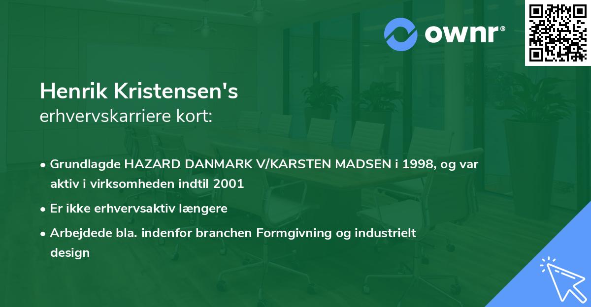 Henrik Kristensen's erhvervskarriere kort