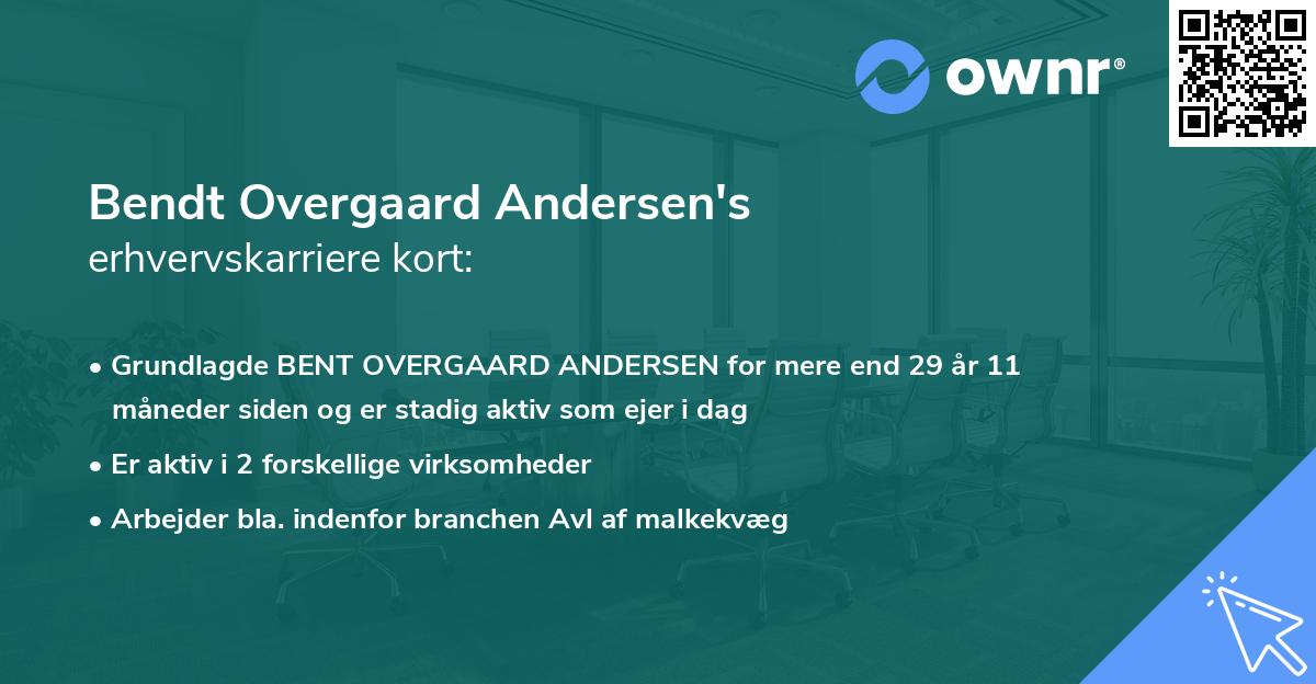 Bendt Overgaard Andersen's erhvervskarriere kort