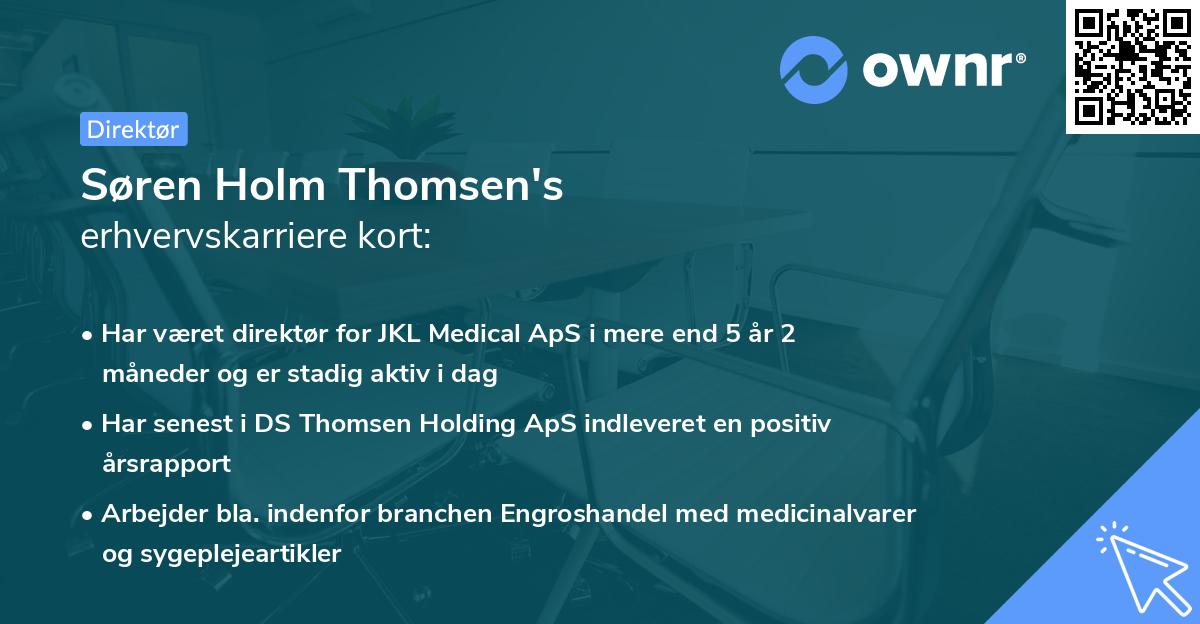 Søren Holm Thomsen's erhvervskarriere kort