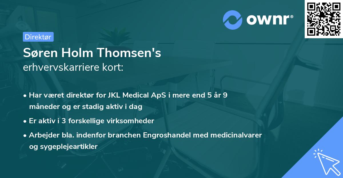 Søren Holm Thomsen's erhvervskarriere kort