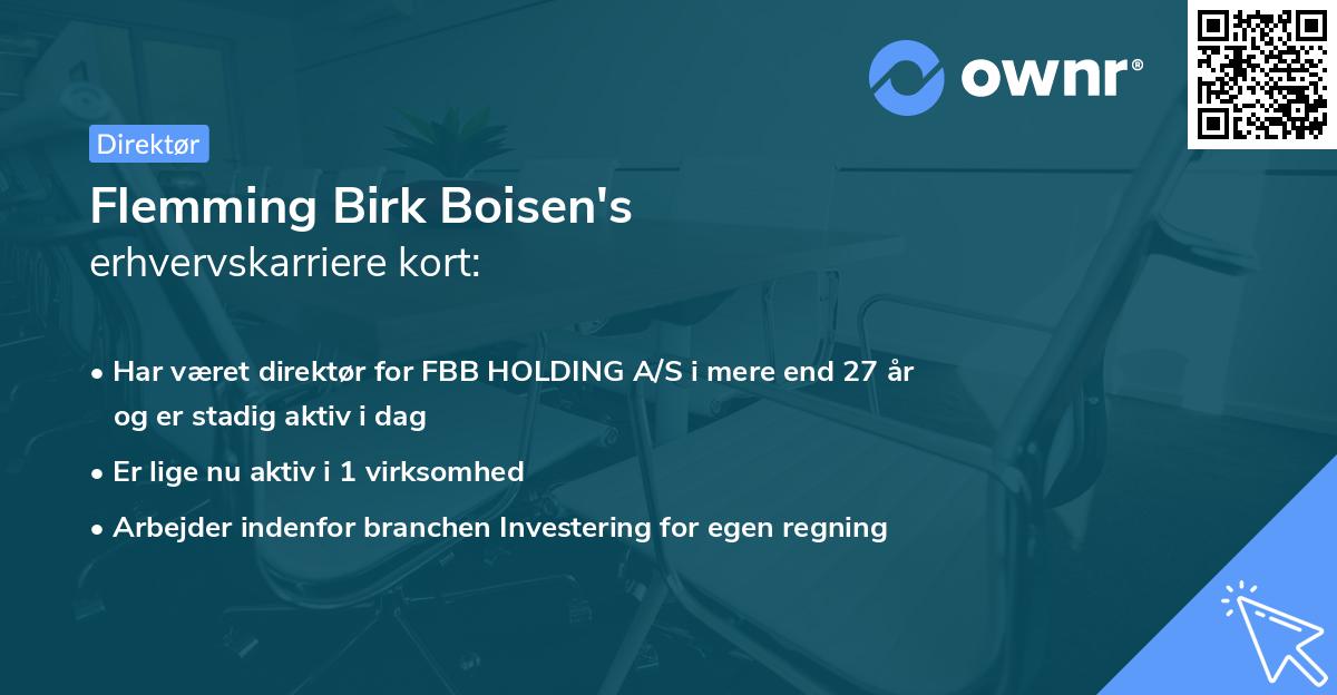 Flemming Birk Boisen's erhvervskarriere kort