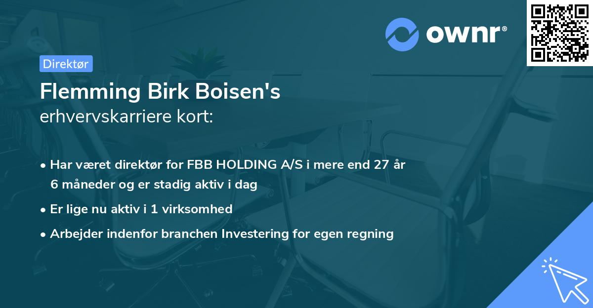 Flemming Birk Boisen's erhvervskarriere kort