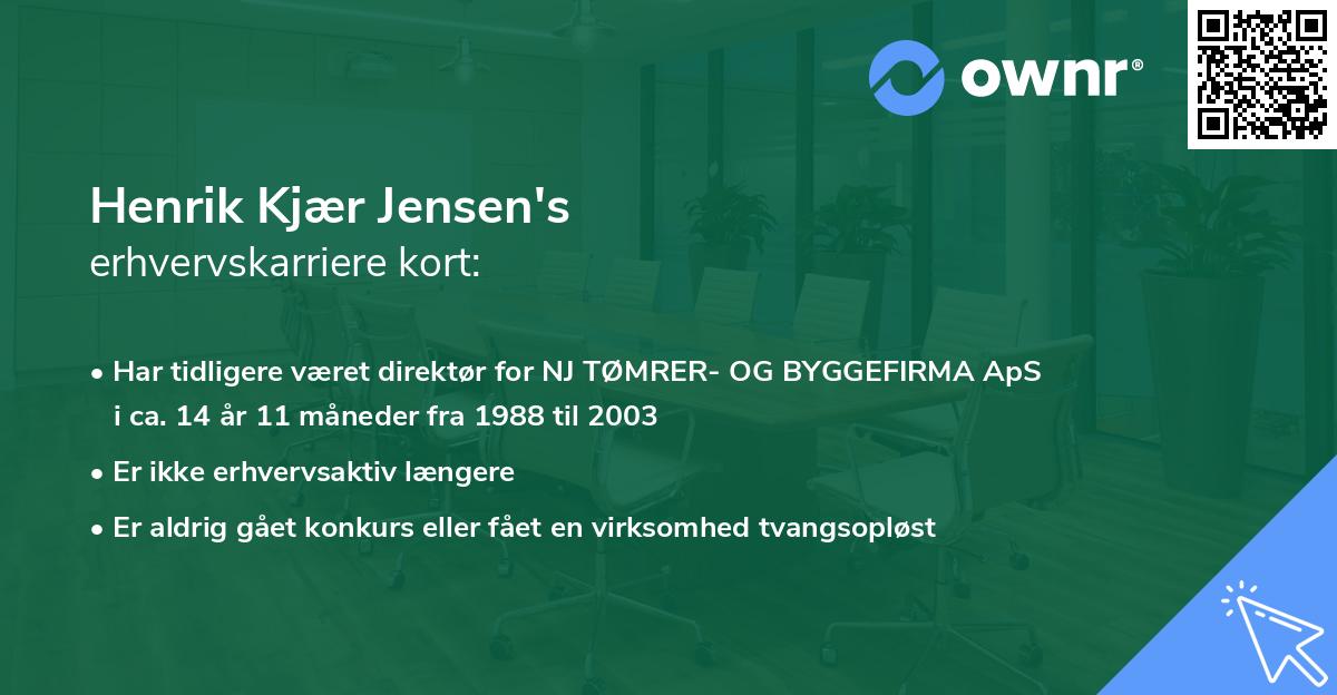 Henrik Kjær Jensen's erhvervskarriere kort