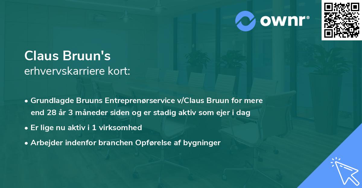Claus Bruun's erhvervskarriere kort