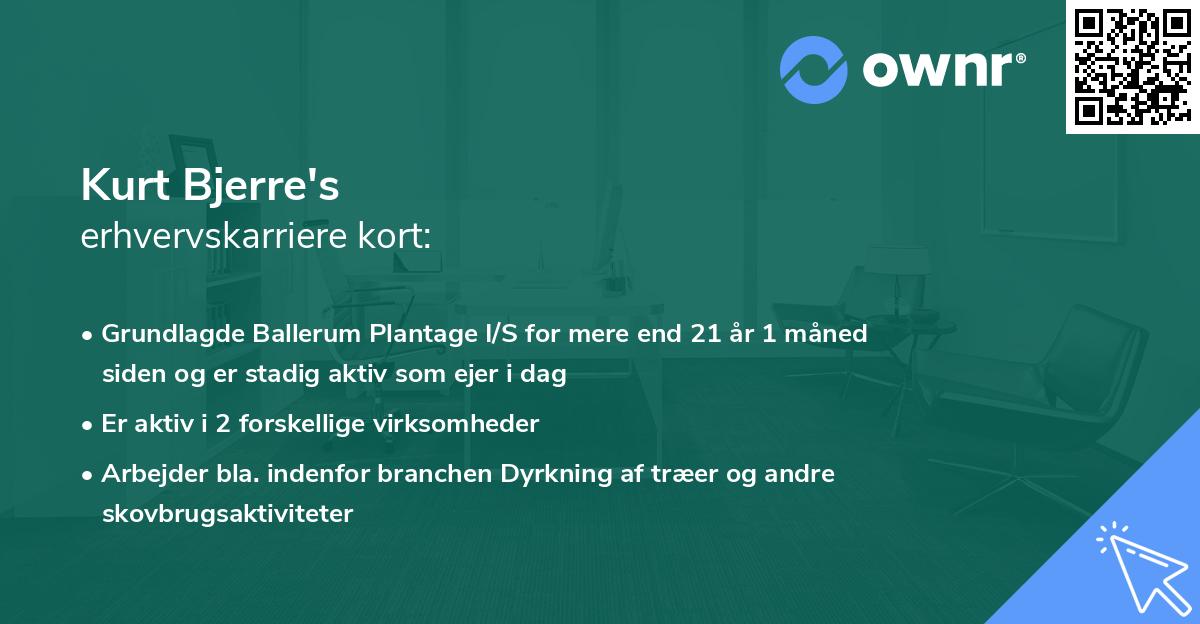 Kurt Bjerre's erhvervskarriere kort