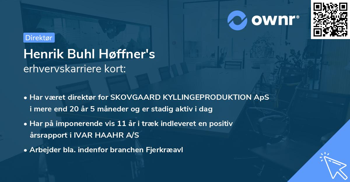Henrik Buhl Høffner's erhvervskarriere kort