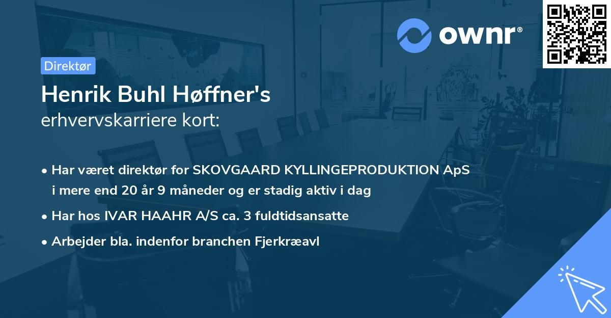 Henrik Buhl Høffner's erhvervskarriere kort