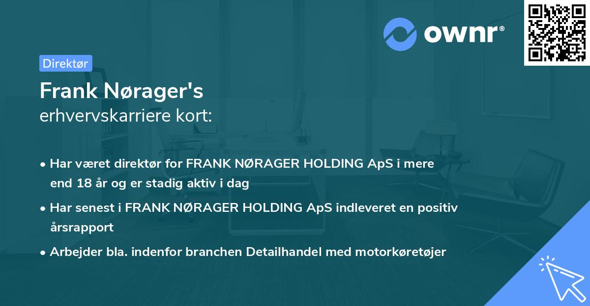 Frank Nørager's erhvervskarriere kort