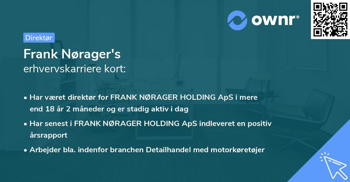 Frank Nørager's erhvervskarriere kort