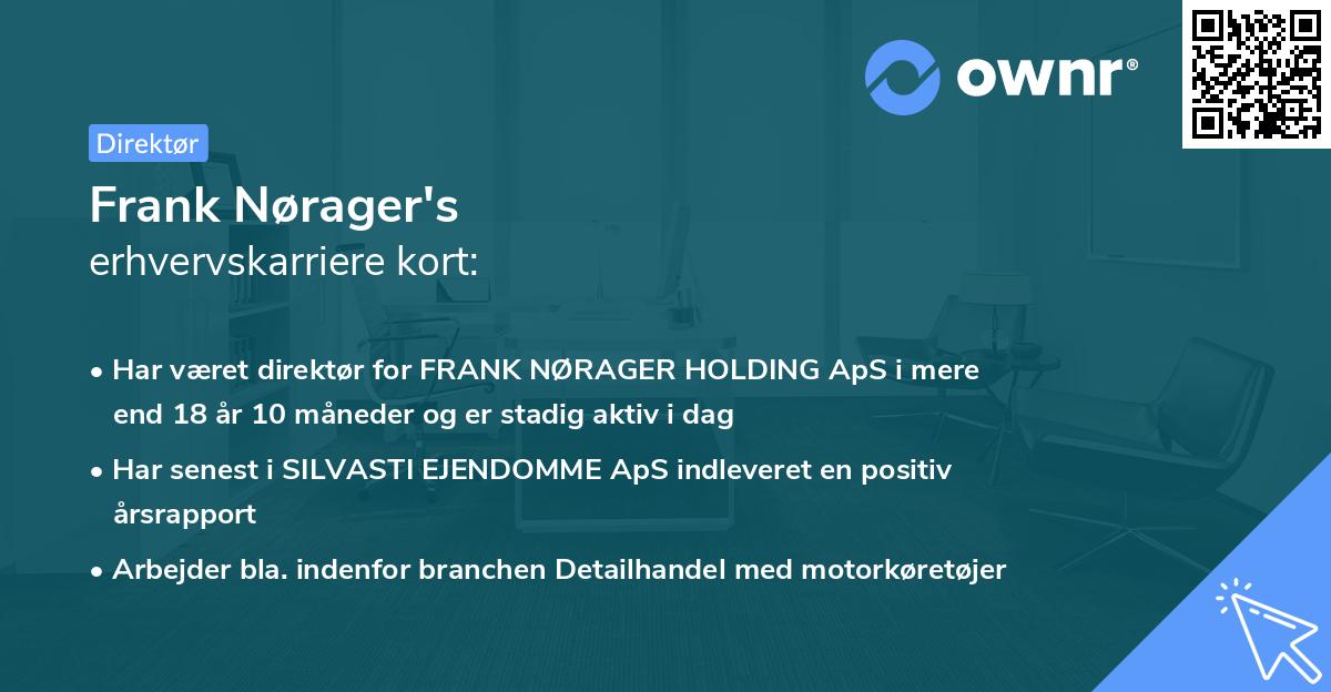 Frank Nørager's erhvervskarriere kort