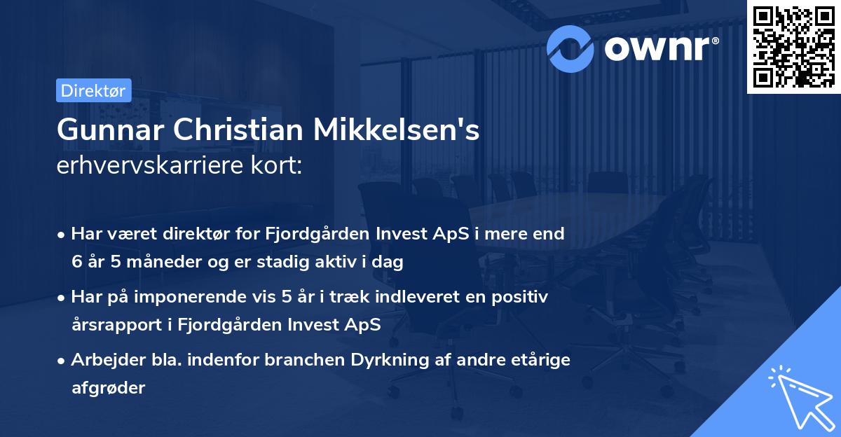 Gunnar Christian Mikkelsen's erhvervskarriere kort