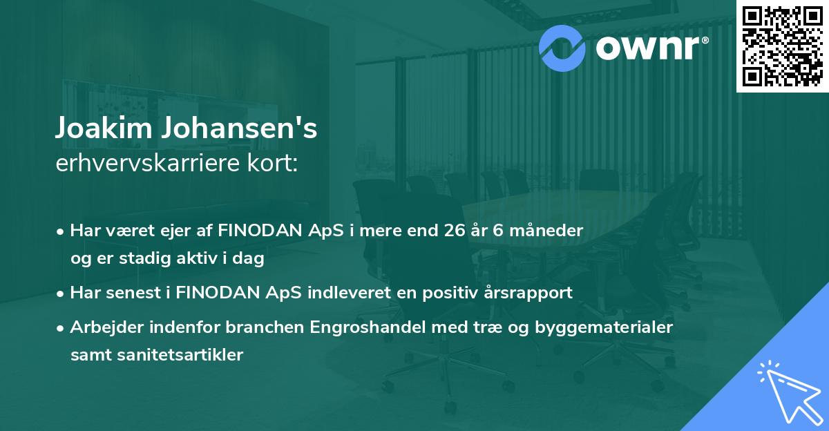 Joakim Johansen's erhvervskarriere kort