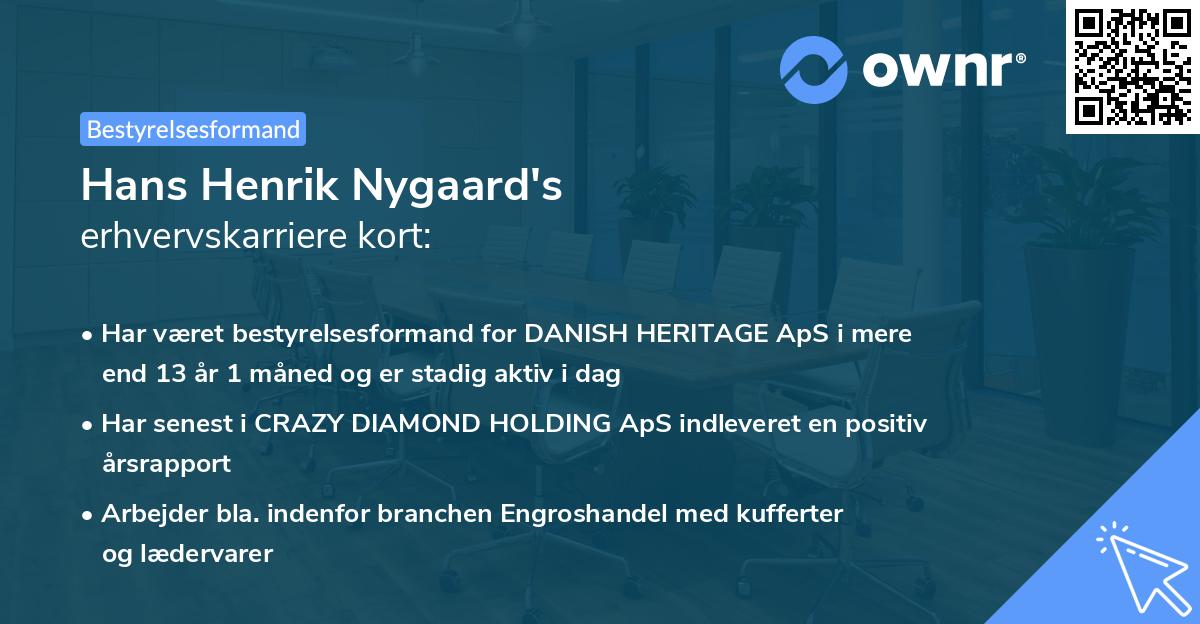 Hans Henrik Nygaard's erhvervskarriere kort