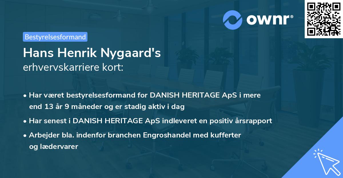 Hans Henrik Nygaard's erhvervskarriere kort