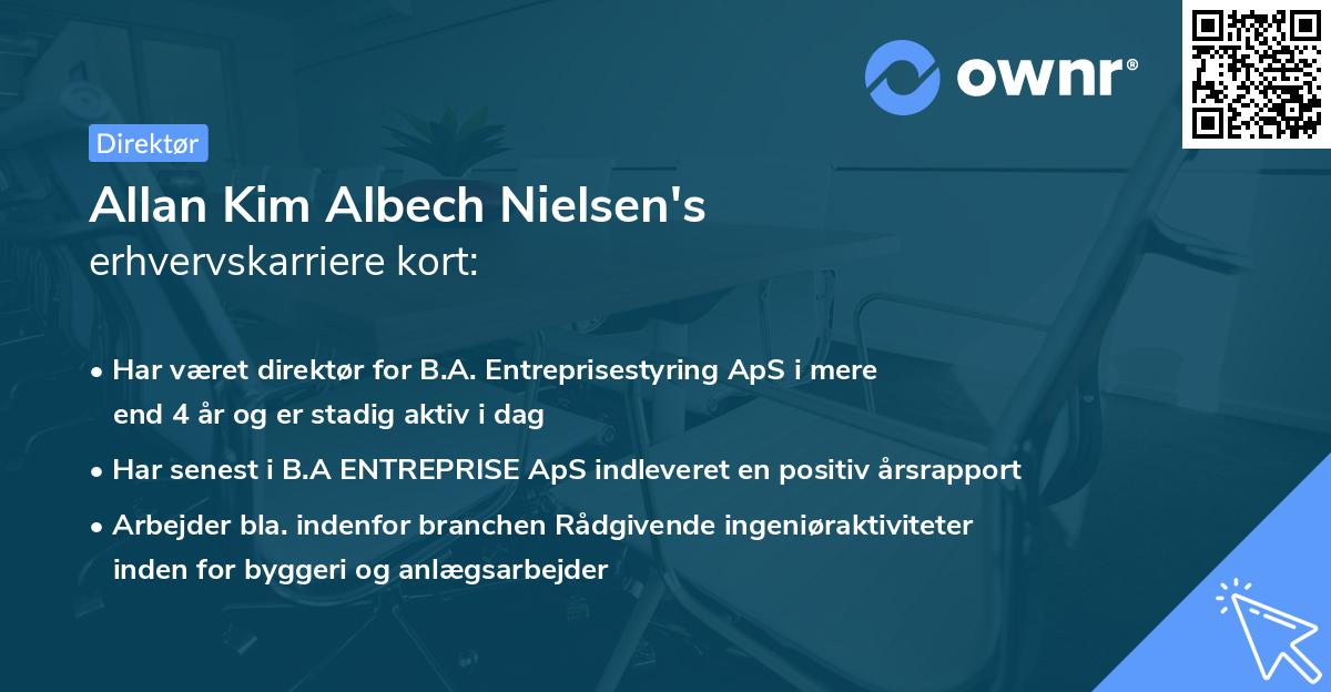 Allan Kim Albech Nielsen's erhvervskarriere kort