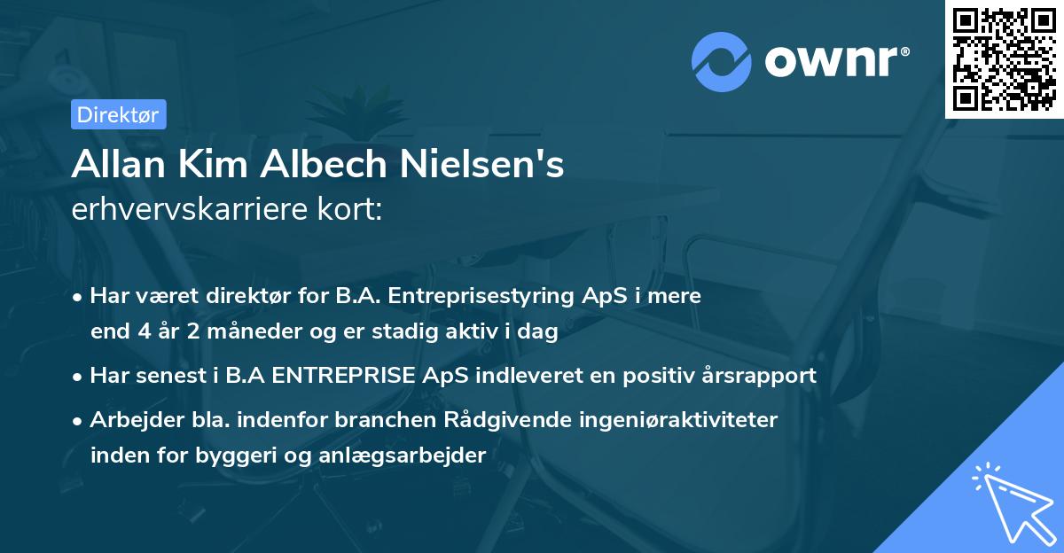Allan Kim Albech Nielsen's erhvervskarriere kort