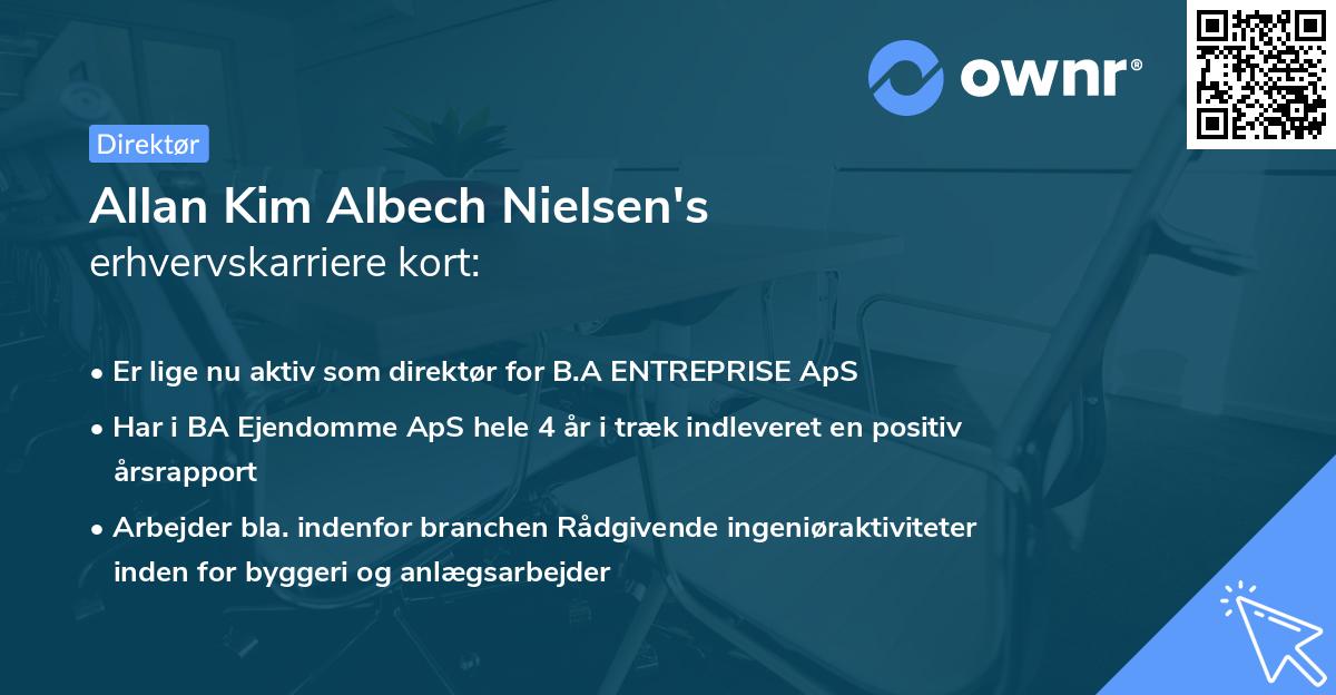 Allan Kim Albech Nielsen's erhvervskarriere kort