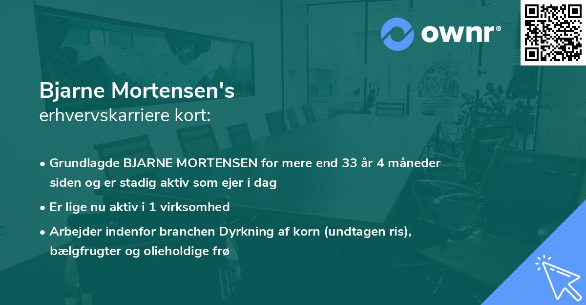 Bjarne Mortensen's erhvervskarriere kort
