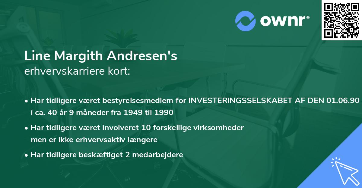 Line Margith Andresen's erhvervskarriere kort