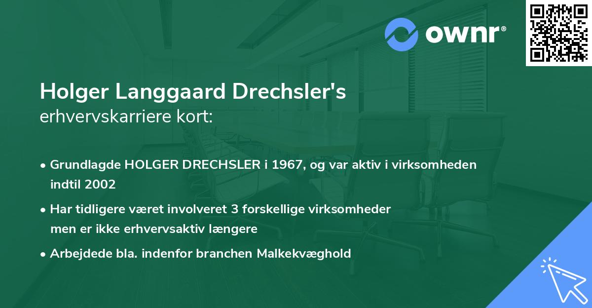 Holger Langgaard Drechsler's erhvervskarriere kort
